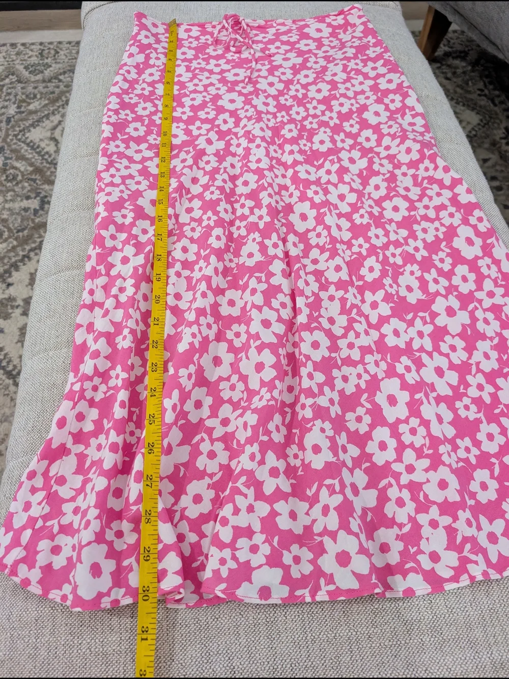 Cotton Candy Pink Floral Midi Skirt Size M